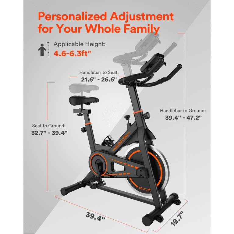 UREVO Indoor Cycling Exercise Bikes Stationary Fitness Cycle Upright Cycling Belt Drive for Home Cardio Workout 350lbs