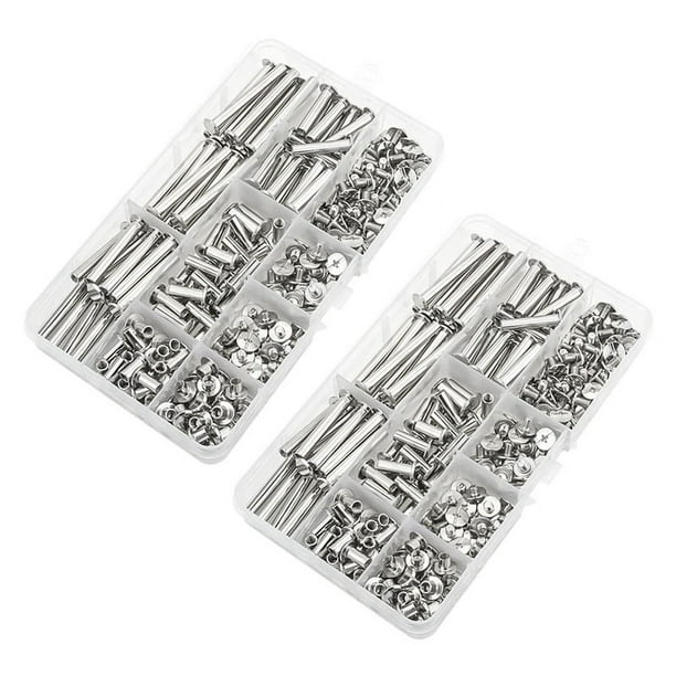 Kit de Surtido de Postes de Tornillos de Fijación de Tornillo Chicago para Manualidades de Encuadernación de DIY (240 Piezas, M5)