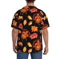 thumbnail image 5 of Lafuoo Thanksgiving Turkey 1 Pattern Men's Cuban Collar Short Sleeve Shirt, Button-Down Resort Beach Pocket Shirt-Medium, 5 of 7