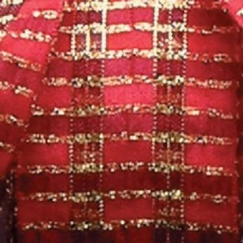 The Ribbon People Red and Gold Checkered Woven Wired Craft Ribbon 1.5" x 27 Yards