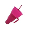 thumbnail image 2 of Moyic Taza de paja multifuncional con asa para beber y picar fácilmente palomitas de maíz taza de bebidas taza de palomitas de maíz taza Barra de herramientas Rosa (Sólido) 901-1000ml, 2 of 6