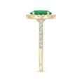 thumbnail image 3 of ANGARA Natural Oval 1.5 ct Emerald Halo Ring with Diamond Accents in 14K Yellow Gold for Women (Size-9x7mm) | May Birthstone, Birthday, Anniversary, Jewelry Gift for Women | Natural Emerald Ring, 3 of 10
