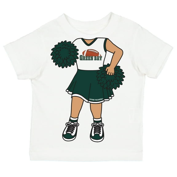 Future Tailgater Heads Up! Cheerleader Infant Toddler Youth T-Shirt for Green Bay Fans