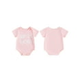 thumbnail image 2 of BemeyourBBs Baby Girls Romper, Short Sleeve Letters Print Summer Bodysuit, 2 of 8