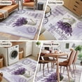 thumbnail image 5 of 3'x5' Rug for Living Room Bedroom, Purple Lavender Washable Area Rugs Non-Slip Carpet Mats, Vintage Farmhouse Rustic Floral Wooden Grain Indoor Low Pile Area Rug Runner for Kitchen, Mudroom, 5 of 8