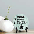 thumbnail image 3 of Round Poop In Peace, Light Green Decorative Bathroom Table Sign with Acrylic Easel (5" x 5"), 3 of 3