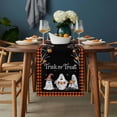 thumbnail image 2 of Halloween Ghost Table Runner - 70 Inch Long, Kitchen Dining Table Runner Dresser Scarves, Funny Spooky Pumpkin Orange Plaid Farmhouse Decor for Coffee Tables Wedding Party Banquet, 2 of 8