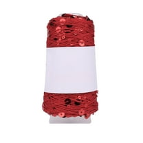 IPEWLEX Sequin Knitting Yarn for Crochet and Hand Knitting, Decorative Sparkle Thread for Apparel and Accessories, Soft Flexible Craft Yarn for Sweaters Scarves Hats and Creative Projects(Red)