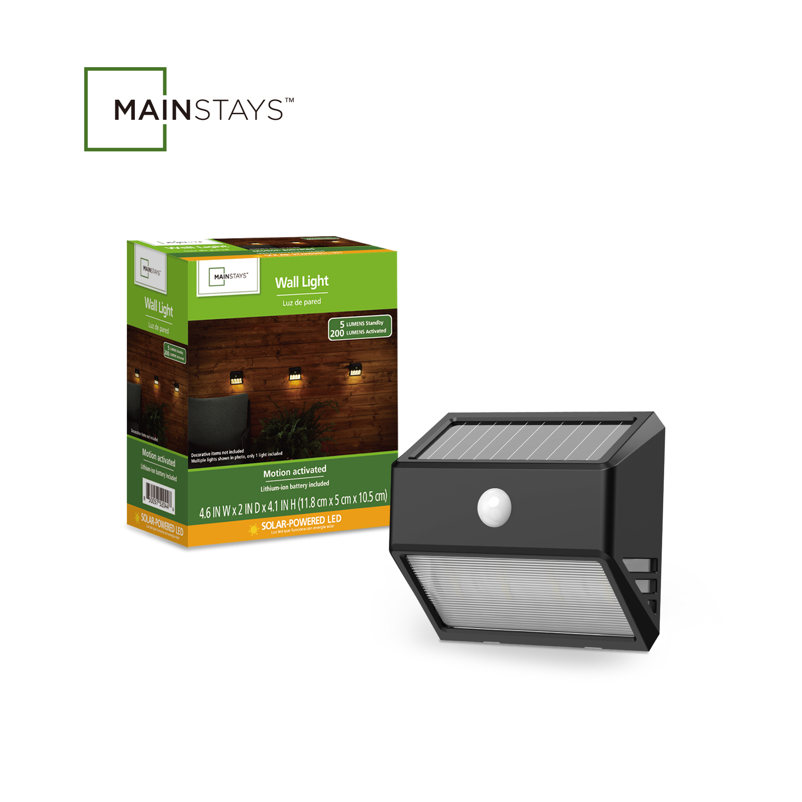 Mainstays LED Solar Powered Motion Outdoor Security Light photo 1