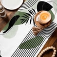 thumbnail image 3 of Boho Geometric Table Runner - 108 Inch Long Green Ethnic Abstract Stripes Motifs Cotton and Linen Blended Dress Scarves Farmhouse Table Runner for Kitchen Dining, Coffee Table, 13" x 108", 3 of 8