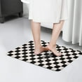 thumbnail image 4 of Black and White Checkered Flannel Non Slip Door Rugs,Washable Door Mats Indoor,Decorative Door Mats,Dirt-Resistant and Absorbent Doormat for Entrance,Bedroom,Kitchen,Bathroom,23.5"x16", 4 of 5