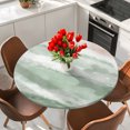 thumbnail image 2 of Ombre Green Ocean Round Tablecloth 36-44 Inch Round Fitted Table Cloth with Elastic Edge, Coastal Waves Beach Gradient Waterproof Table Cover Protector for Outdoor Picnic Party Dining, 2 of 9