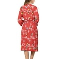 thumbnail image 2 of Yuyamidu Colorful Light Robe for Women Snowflake Long Sleeve Gowns Sleepwear Size L Christmas Robes for Spa Womens Pajamas Red V-Neck Bathrobe for Sleeping, 2 of 7