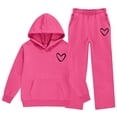 thumbnail image 5 of Cethrio Girls Outfit Sets, 2 Piece Fleece-lined Long Sleeve Hoodies and Sweatpants Sets Hot Pink Size 5-6 T, 5 of 6