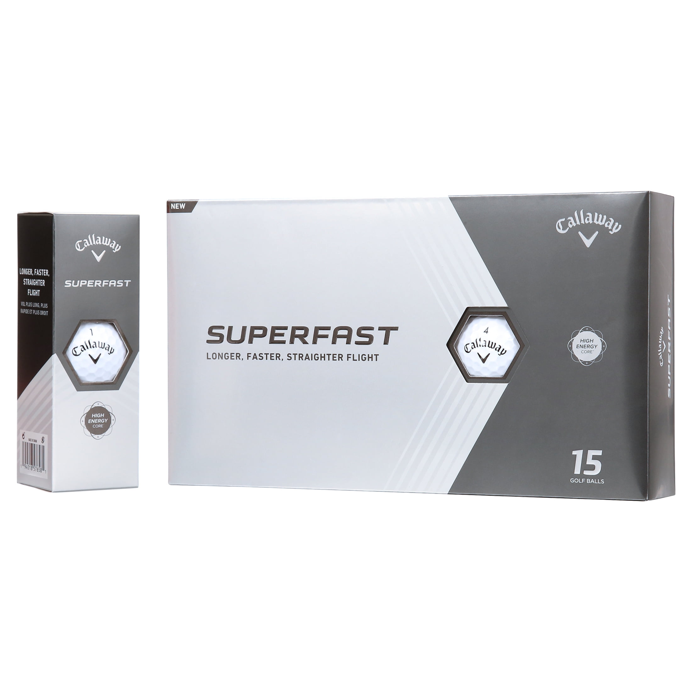 (2 pack) Callaway Golf Superfast 2022 Golf Balls, White, 15 Pack