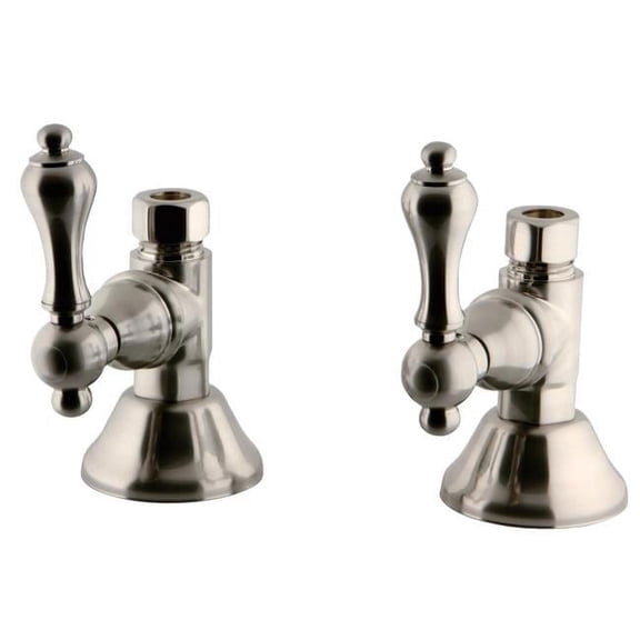 Straight Stop Shut Off Valve with Metal Lever Handle, Satin Nickel