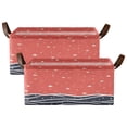 thumbnail image 2 of Starry Night over Sea Open Home Storage Bins Foldable Metal Frame Shelf Baskets 16.9x11.4x7.7in Water-Resistant, 2 of 8