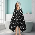 thumbnail image 6 of Black White Star Moon Pattern Hooded Bath Towel，60"x35" for Ages 3 To 12 Kids, Quick Dry Lightweight Soft Microfiber Hood Beach Towel Cover Up for Kids, 6 of 7