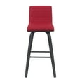 thumbnail image 3 of Vienna Modern Swivel Bar Height Stool with Red Upholstered Seat and Brushed Wood Frame, 3 of 5