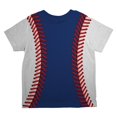 thumbnail image 2 of Baseball League Blue and White All Over Toddler T Shirt, 2 of 2