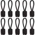 thumbnail image 1 of Queilt 10PCS Zipper Pulls Replacement Universal Nylon Zipper Repair Kit Zipper Slider Pull Tab Zipper Fixer Metal Zipper Head Hand Woven Pull Rope Zipper Handle Cord Pull Tab for Bags, Black, 1 of 5