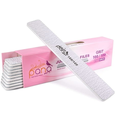 600pcs - PANA Jumbo Double-Sided Emery Nail File for Manicure Pedicure Natural and Acrylic Nails - Zebra (Grit 100/100)