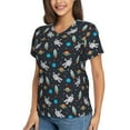 thumbnail image 2 of Vsdgher Space Women Shirts V Neck Short Sleeve Tops T-Shirt Basic Tees, S to 3XLLarge, 2 of 5
