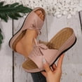 thumbnail image 1 of Commforr Summer Shoes for Women, Women's Slip-On Wedge Sandals with Arch Support - Lightweight Comfortable Open Toe Slippers Soft Insole & Anti-Slip Sole Boho Slingback Sandals, Pink, 7.5, 1 of 7