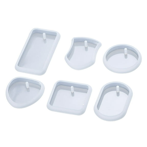 NUOLUX Molds for Epoxy Resin 6Pcs Keychain Molds for Diy Keychain Making White Silicone Heart Shaped