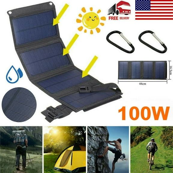 Tmalltide 100W 10V Solar Panel,Foldable Solar Power Backup, Off-Grid Supplies for Outdoor Camping, Emergency,Power Outage