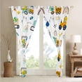 thumbnail image 4 of Erosebridal Dinosaur Car Window Curtains 52"Wx63"L Construction Vehicle Curtains Cartoon Truck Curtains & Drapes Rainbow Excavator Dino Window Treatments 2 Panels Bedroom Decor, 4 of 5