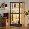 thumbnail image 2 of WOOW DEPOT 63" Tempered Glass Display Cabinet Heavy Duty 4-Tier Metal Curio Cabinet w/ 4 Glass Doors, RGB LED Light, Safe Lock & 2 Keys, Adjustable Shelves, Storage Shelving Unit Organizer Rack, 2 of 10