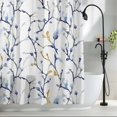 thumbnail image 2 of Watercolors Blue Gold Branch Fabric Shower Curtain Plant Washable Shower Curtains for Bathroom, Waterproof Bath Curtain with Hooks Home Decor 72x84in, 2 of 8