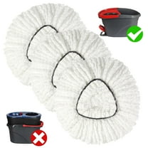 MSOEIA Mop Replace Head 3 Pack Compatible with O-Cedar EasyWring 1 Tank System, Microfiber Spin Mop Heads Replacement Refills for Deep Cleaning Home Bathroom Kitchen Tile Floor