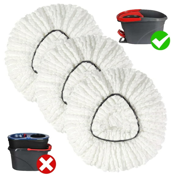 MSOEIA Mop Replace Head 3 Pack Compatible with O-Cedar EasyWring 1 Tank System, Microfiber Spin Mop Heads Replacement Refills for Deep Cleaning Home Bathroom Kitchen Tile Floor