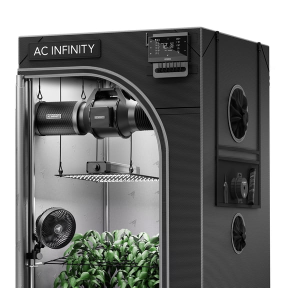 AC Infinity AI Grow System 2x4, 2-Plant Kit w/ Self-Learning AI Controller, Dynamic Airflow & LM301H LED Lighting Control, 2000D Mylar Tent w/ Lab-Tested Reflectivity, Largest Zippered Window
