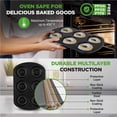thumbnail image 6 of NutriChef Nonstick Donut Pans for Baking | 6 Durable & Easy to Clean Doughnut Molds | Fits Full-Sized Doughnuts | Oven Safe Up To 450F | Bake Perfect Donuts & Bagels | 12.5 x 8.5 Donut Trays | 2 Pack, 6 of 7