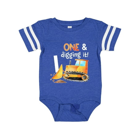 

Inktastic One and Digging It Bulldozer 1st Birthday Gift Baby Boy or Baby Girl Bodysuit