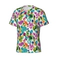 thumbnail image 5 of Vsdgher Watercolor Flowers Print Men's Dry Fit Mesh Athletic Shirts Moisture Wicking Tennis T-Shirt Tops, 5 of 9