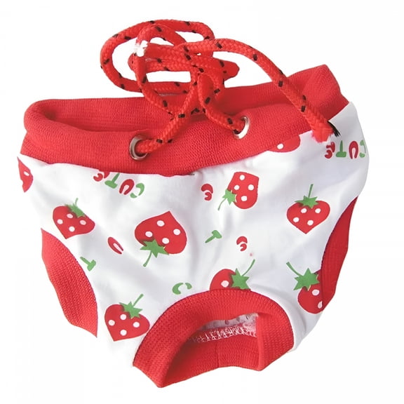 ACDANC 4Pcs Comfortable Cotton Dog Diapers for Female Dogs Washable Reusable Pants for Menstruation Heat Training