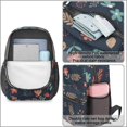 thumbnail image 4 of Pioneer Flower Floral Print Pattern 17" School Backpacks for Teens,Waterproof Oxford Fabric,S-Shape Padded Straps for School,Travel,Hiking,Camping, 4 of 5