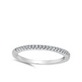 thumbnail image 4 of Thin Micro Pave Clear CZ Wedding Ring .925 Sterling Silver Band White Jewelry Female Size 8, 4 of 4