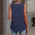 thumbnail image 3 of Iaqnaocc 250 Anniversary Usa Shirt Tank Tops for Women Sleeveless Summer Loose Fit V Neck Pleated Tank Tops Patriotic USA Flag Vintage Tee Tops Navy XXL, 3 of 6
