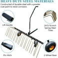 thumbnail image 1 of OUYAWEI 60-Inch Tow Behind Dethatcher with 24 Steel Tines Lawn Tractor Attachment for Thatch Removal Leaf & Needle Collection Black, 1 of 8
