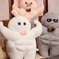thumbnail image 4 of Soft Muscle Pig Plush Pillow Lovely Muscle Pig Stuffed Toy,Fluffy Pink Pig Plushie Dolls，17.7'', 4 of 4