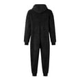 thumbnail image 4 of Boys Hooded Romper Jumpsuit Winter Warm Soft Lined Pajama Outfit For Playwear Black,8Y, 4 of 5