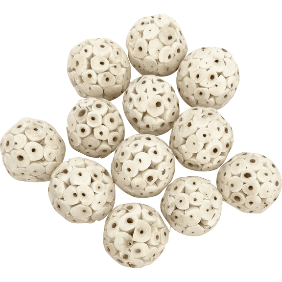 5123 Mini Sola Balls Pk12 - Natural Sola Wood Chewable Bird Foot Toys