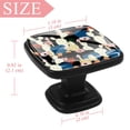 thumbnail image 4 of 4 Pcs Square Cabinet Handle Cupboard Knob Drawer Pulls Handle Catcus Black Drawer Knobs with Screws Furniture Decoration, 4 of 7