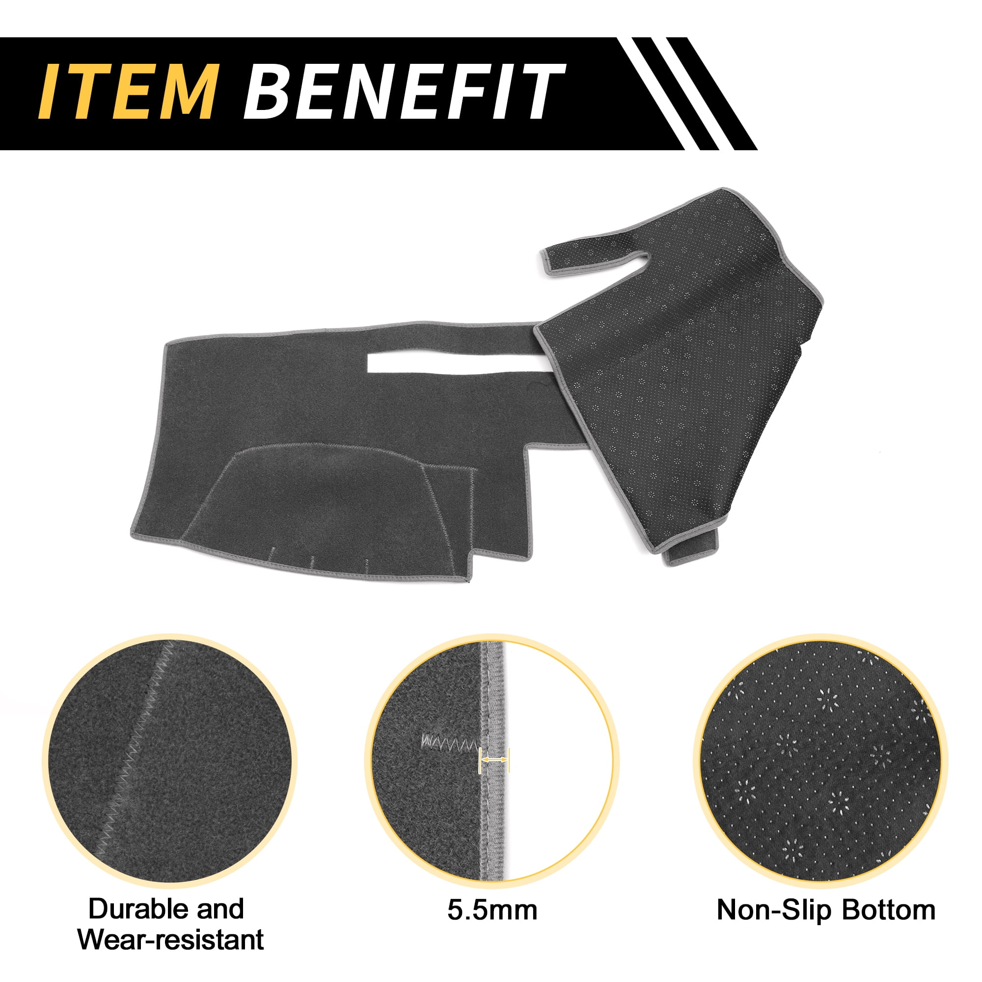 Unique Bargains Dash Cover for Nissan Frontier 2007-2021 for Suzuki Equator 2009-2012 Dash Board Mat Anti-Slip Dash Cover Mat Polyester Center Console Dashboard Cover Pad Carpet Gray