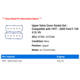 thumbnail image 2 of Upper Valve Cover Gasket Set - Compatible with 1997 - 2003 Ford F-150 4.2L V6 1998 1999 2000 2001 2002, 2 of 2
